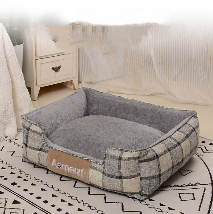 Cozy Winter Dog Bed - Tough & Bite-Resistant!