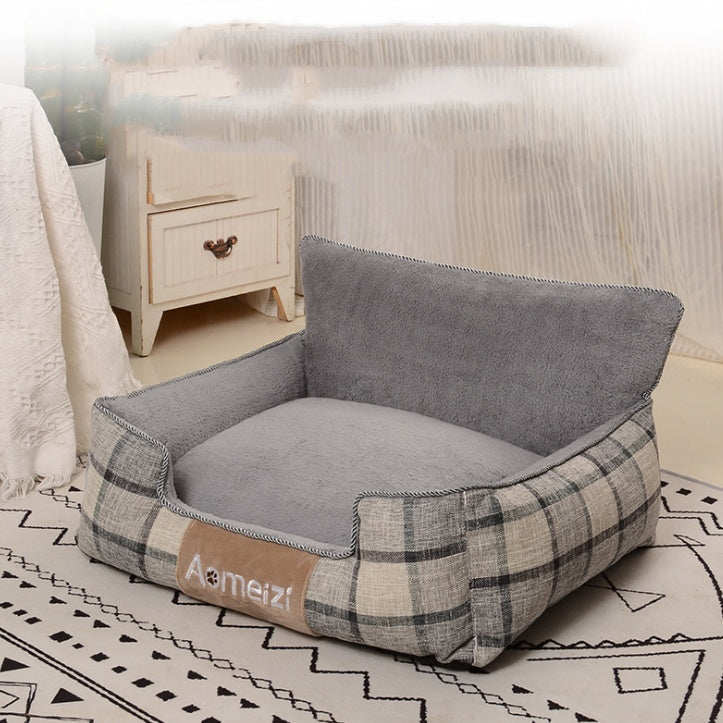 Cozy Winter Dog Bed - Tough & Bite-Resistant!
