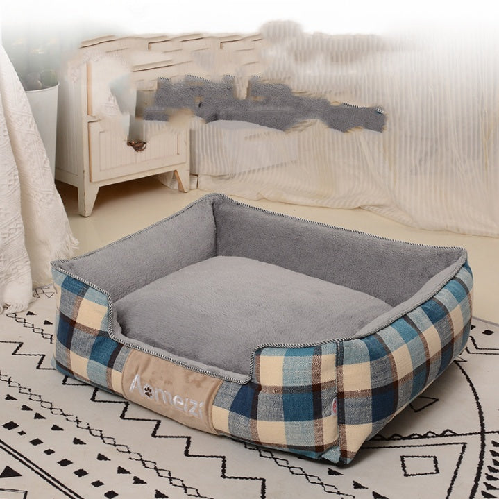 Cozy Winter Dog Bed - Tough & Bite-Resistant!