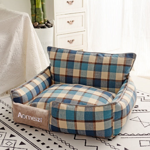 Cozy Winter Dog Bed - Tough & Bite-Resistant!