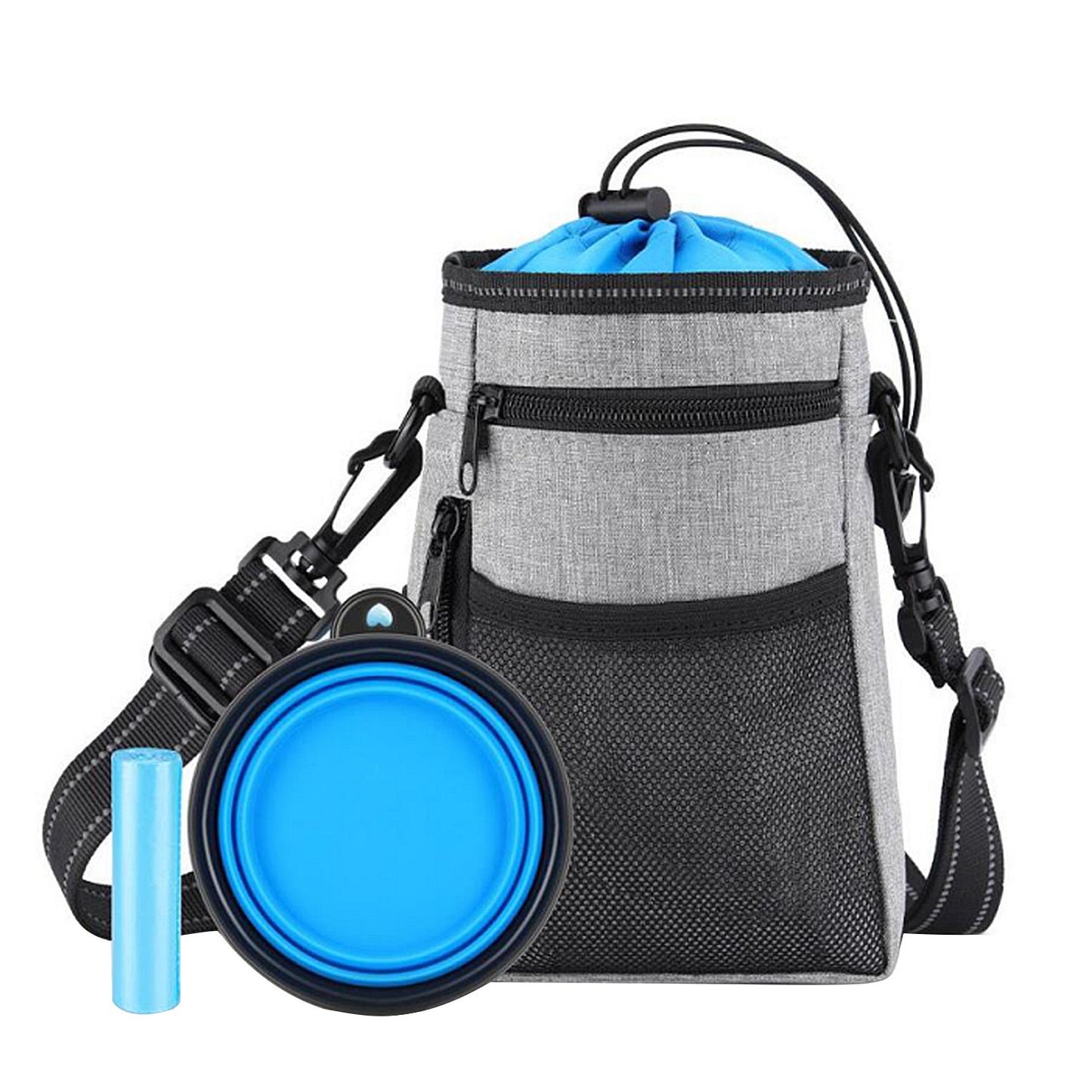 Multi-function Dog Training Bag with Folding Bowl, Garbage Bags