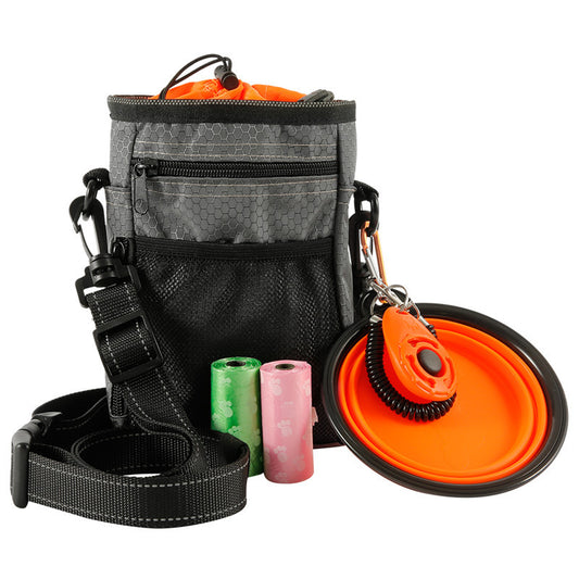 Multi-function Dog Training Bag with Folding Bowl, Garbage Bags