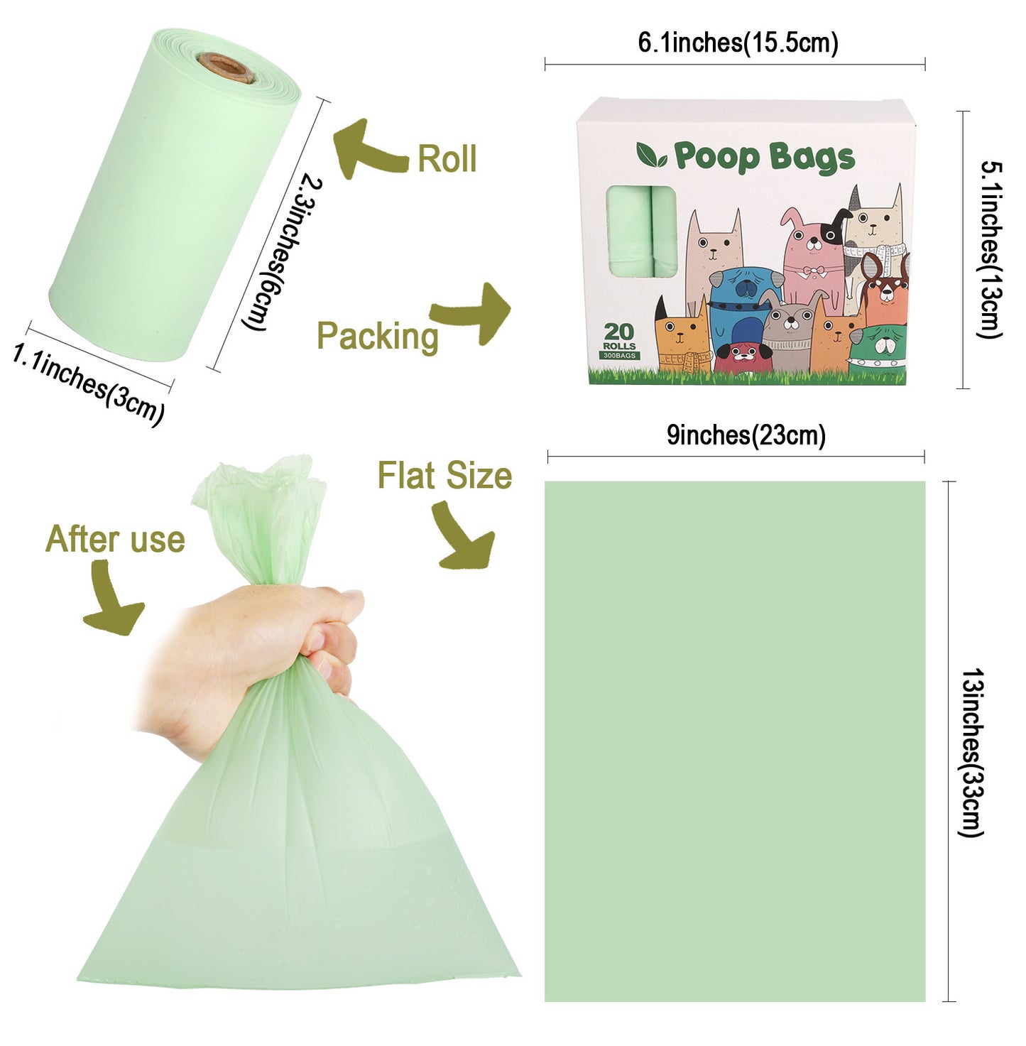 Biodegradable Compost Poop Picking Bag Dog Poop Bag Pet Supplies