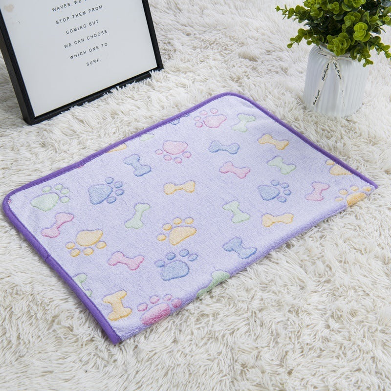 Cozy Paw Print Fleece Blanket for Pets