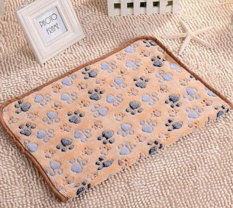 Cozy Paw Print Fleece Blanket for Pets