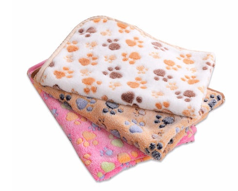 Cozy Paw Print Fleece Blanket for Pets