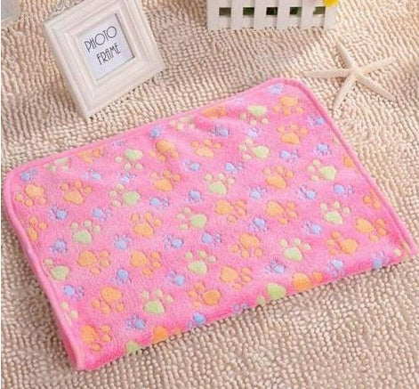 Cozy Paw Print Fleece Blanket for Pets