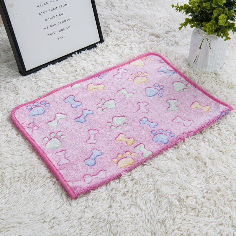 Cozy Paw Print Fleece Blanket for Pets